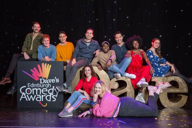 Sophie Duker's debut Fringe show Venus, was nominated at the Dave's Edinburgh Comedy Awards in 2019. The Newcomers at the awards, (L-R): James Gault, Michael Clarke, Ed Jones (Crybabies), Huge Davies, Janine Harouni, Helen Bauer, Michael Odewale, Nigel Ng, Sophie Duker and Catherine Cohen. Pic: PinPep/Shutterstock