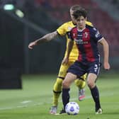 Aaron Hickey enjoyed a sparkling debut for Bologna against Parma. Picture: Filippo Rubin/LaPresse via AP