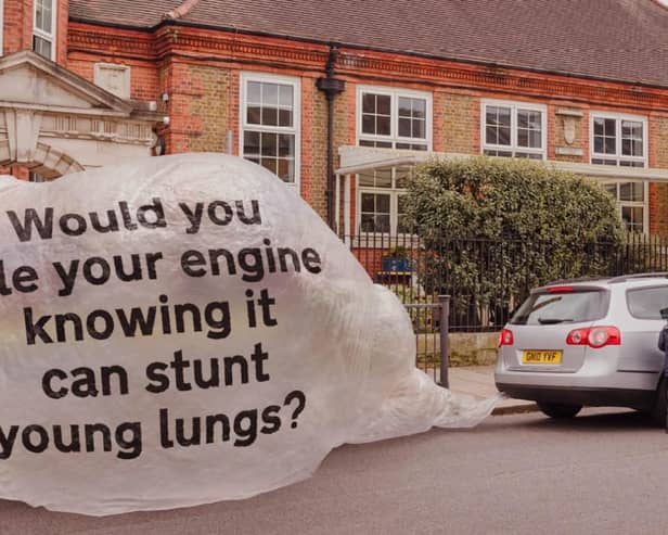 A poster for the Engine Off, Every Stop campaign in London