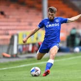 Everton's Jonjoe Kenny, in action during the pre-season friendly match against Blackpool in August, is set to sign for Celtic (Photo by Nathan Stirk/Getty Images)