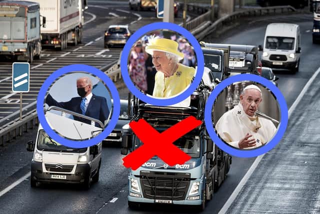 The Queen, The Pope and US President Joe Biden will all stay in Edinburgh during the Glasgow-based conference, which could result in the closure of the M8 motorway.