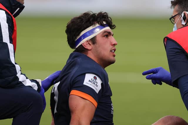 Edinburgh lost hooker Stuart McInally to injury in the first half against Ulster.  (Photo by Craig Williamson / SNS Group)