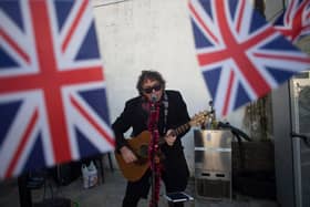 A singer performs in an anti-Brexit British bar. Picture: Jorge Guerrero/AFP via Getty Images