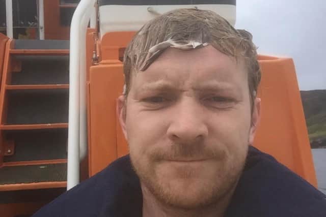 Crew member Iain Beaton dashed from the hairdresser mid shampoo. Pic: Iain Beaton