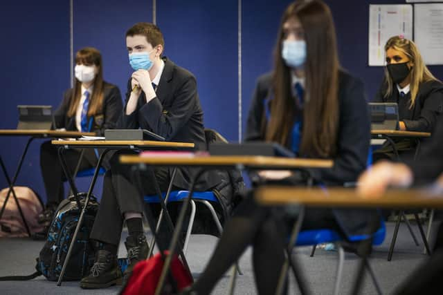 S5 and S6 students during an English Literature class at St Andrew's RC Secondary School in Glasgow. Picture: Press Association