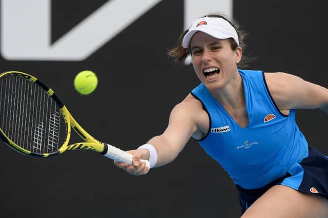 Britain's Johanna Konta beat Bernarda Pera of the US at a tournament in Melbourne. Picture: Andrew Brownbill/AP