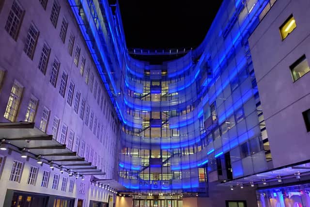 BBC HQ: The broadcaster said it took "any allegations very seriously" after a well-known presenter was taken off the air amid claims they paid a teenager for explicit photos. PIC: CC.