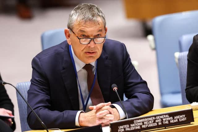 UN Relief and Works Agency (UNRWA) Commissioner General Philippe Lazzarini speaks during a UN Security Council meeting on UNRWA at UN headquarters in New York last week.