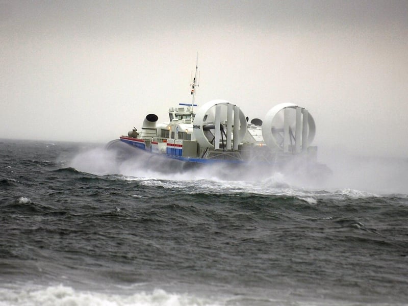 The hovercraft makes its way across the Forth