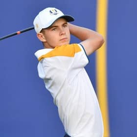 Blairgowrie's Connor Graham in action during the Junior Ryder Cup at Marco Simone Golf Club in Rome in September. Picture: Valerio Pennicino/Getty Images.