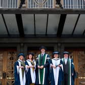 Ashley Jensen, Shona McCarthy, Patrick Grant, Lucinda Bruce Gardyne and Principal of QMU, Sir Paul Grice