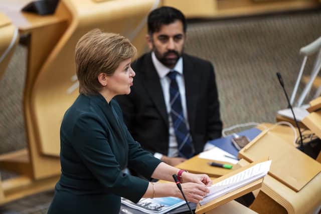 Nicola Sturgeon speaks in the Holyrood chamber. Picture: PA