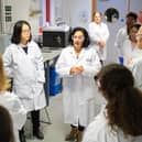 Professor Mercedes Maroto-Valer with colleagues in the lab.