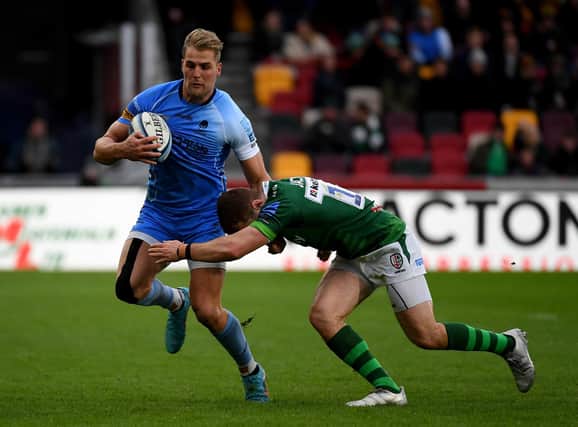 Duhan van der Merwe was sent off while playing for Worcester Warriors against London Irish. (Photo by Tom Dulat/Getty Images)