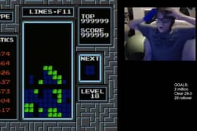 The moment Willis beats Tetris. Photo: Willis GIbson/You Tube