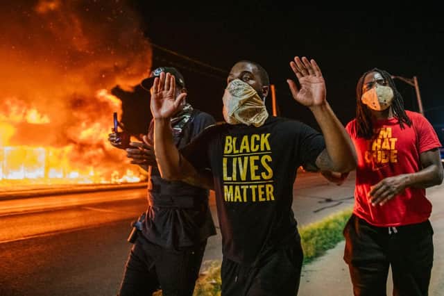 Demonstrators took to the streets in Kenosha following the shooting of black man Jacob Blake (Getty Images)