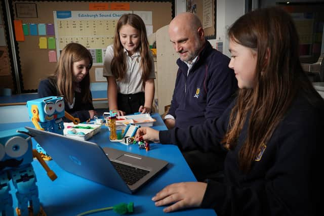 The Digital Xtra Fund has been working with the all-girls Robotics & Coding Club at Kirkliston Primary School in Edinburgh. Picture: Stewart Attwood.