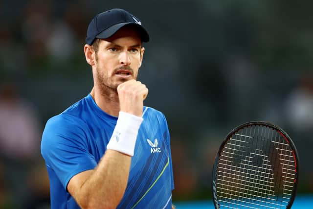 Andy Murray in action at the Mutua Madrid Open, where he will face Novak Djokovic in a last-16 match on Thursday. (Photo by Clive Brunskill/Getty Images)