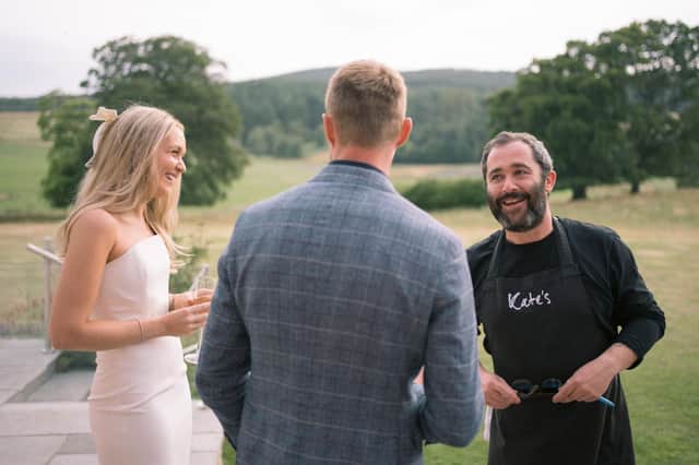 Couple with Liam of Kate's Bespoke Catering Pic: Rachel Takes Pictures