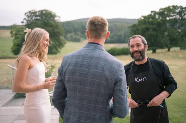 Couple with Liam of Kate's Bespoke Catering Pic: Rachel Takes Pictures
