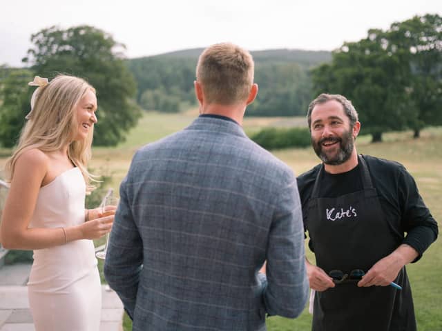 Couple with Liam of Kate's Bespoke Catering Pic: Rachel Takes Pictures