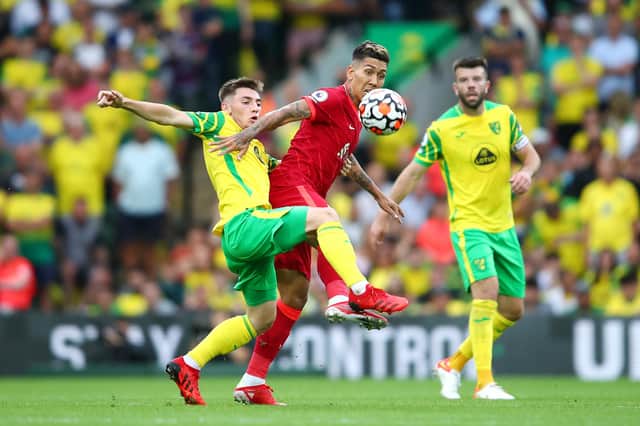 Billy Gilmour made his Norwich City debut against Liverpool.