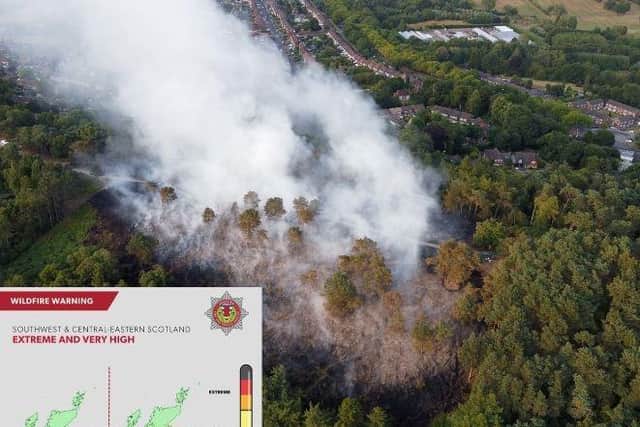 The fire service has issued its first wildfire warning of the year, with the risk rated “extreme” and “very high” on Friday and into the weekend.
