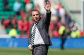Rodgers acknowledges fans after Celtic's uncomplicated 2-0 victory over Hibs at Easter Road (Photo by Craig Williamson / SNS Group)