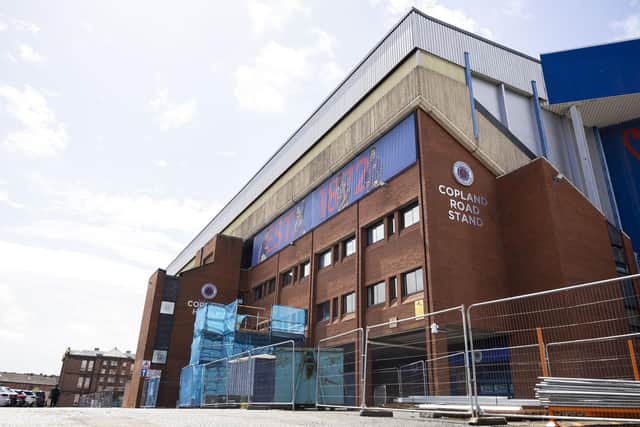 Construction work continues on the Copland Road Stand at Ibrox Stadium. Picture taken July 4, 2024. (Photo by Ross MacDonald / SNS Group)