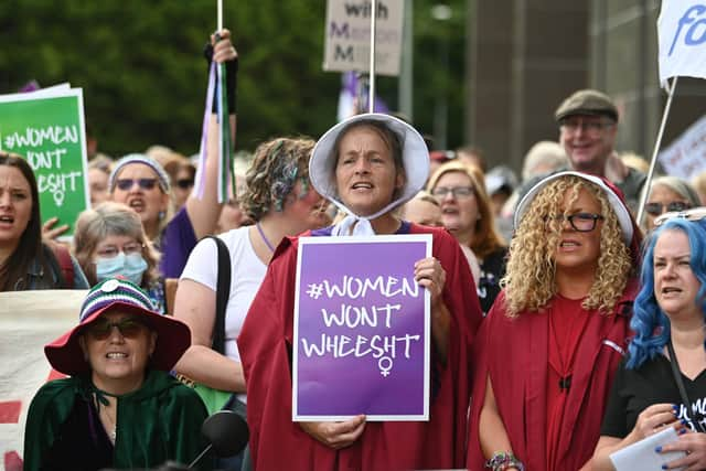 Women protesting the case of Marion Millar