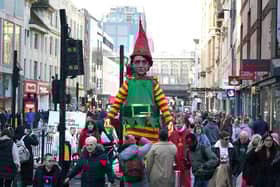 Festive shoppers in Glasgow where there was a modest year-on-year rise in footfall in December.