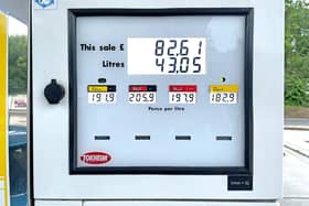 Fuel prices are displayed at a Shell garage