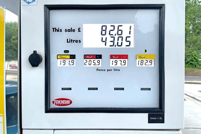 Fuel prices are displayed at a Shell garage