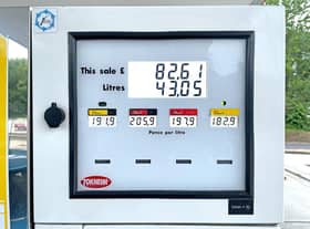 Fuel prices are displayed at a Shell garage