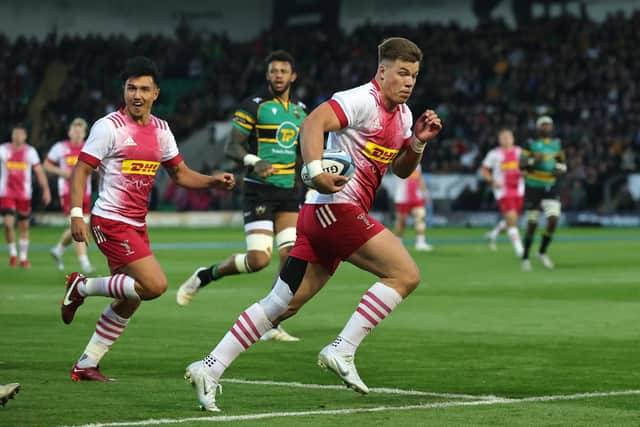 Huw Jones left Glasgow last year to join Harlequins. (Photo by David Rogers/Getty Images)