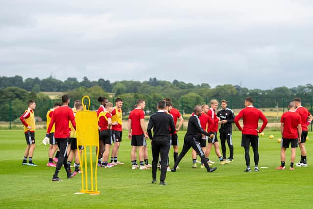 Aberdeen train ahead of Thursday's match against BK Hacken.