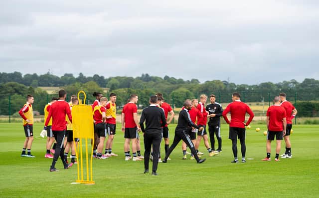 Aberdeen train ahead of Thursday's match against BK Hacken.