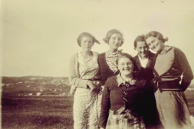 Dolina Morrison (far right) with her Breanish pals, in the late 1930s when the sheiling life she remembered so dearly was drawing to a close. Comunn Eachdraidh Ùig Collection