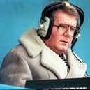 John Motson, pictured in his trademark sheepskin coat, provided the soundtrack to some of football's most memorable moments