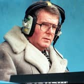 John Motson, pictured in his trademark sheepskin coat, provided the soundtrack to some of football's most memorable moments