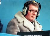 John Motson, pictured in his trademark sheepskin coat, provided the soundtrack to some of football's most memorable moments