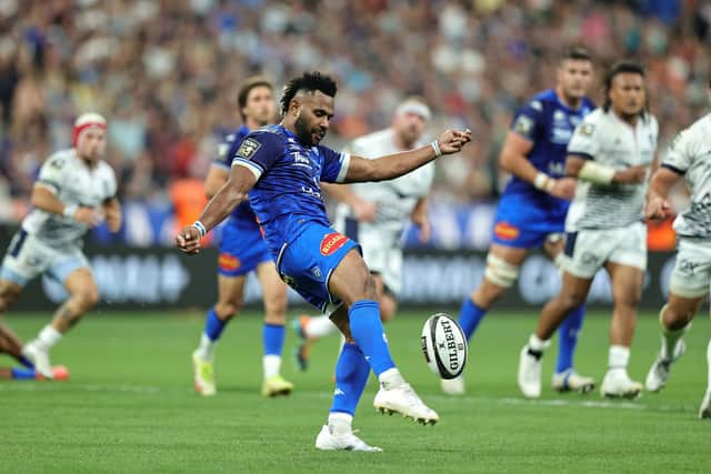 Castres' Fijian centre Vilimoni Botitu in action during the Top 14 final against Montpellier. (Photo by David Rogers/Getty Images)