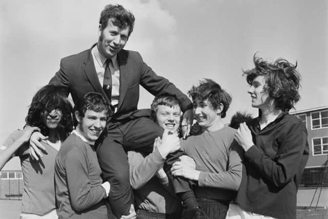 John Dawes, the newly appointed captain of the British and Irish Lions, is carried shoulder high in 1971.  Picture: Blackman/Daily Express/Getty Images