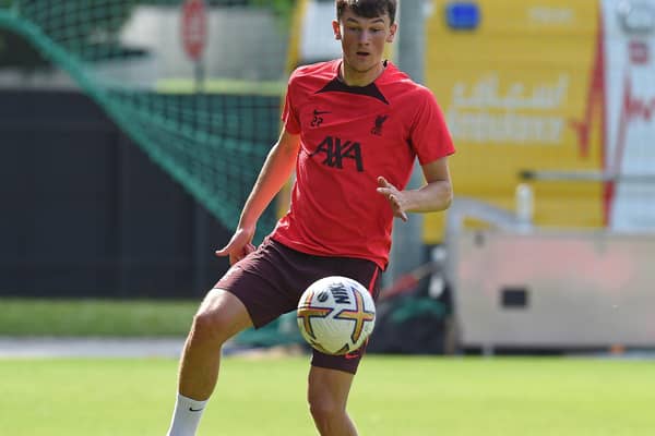Calvin Ramsay, pictured during a Liverpool training session in Dubai in December, will join Preston on loan next season. (Photo by John Powell/Liverpool FC via Getty Images)