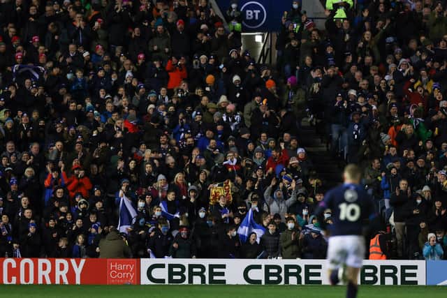 Scotland fans during Scotland v England at BT Murrayfield. (Photo by Craig Williamson / SNS Group)