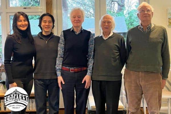 Pictured L-R: Leslie Kenny, Dr Paul Ch'en, Sir Muir Gray, Professor Denis Noble and Sir Chris Ball, all of the Oxford Longevity Project.