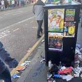 Edinburgh's streets are a sorry sight during the festival as mountains of rubbish pile up as a result of council strikes. Picture: Ilona Amos