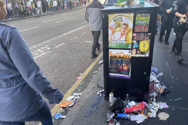 Edinburgh's streets are a sorry sight during the festival as mountains of rubbish pile up as a result of council strikes. Picture: Ilona Amos