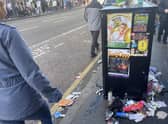 Edinburgh's streets are a sorry sight during the festival as mountains of rubbish pile up as a result of council strikes. Picture: Ilona Amos