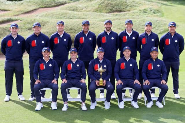 US captain Steve Stricker with his players for the 43rd Ryder Cup at Whistling Straits in Kohler, Wisconsin. Picture: Andrew Redington/Getty Images.